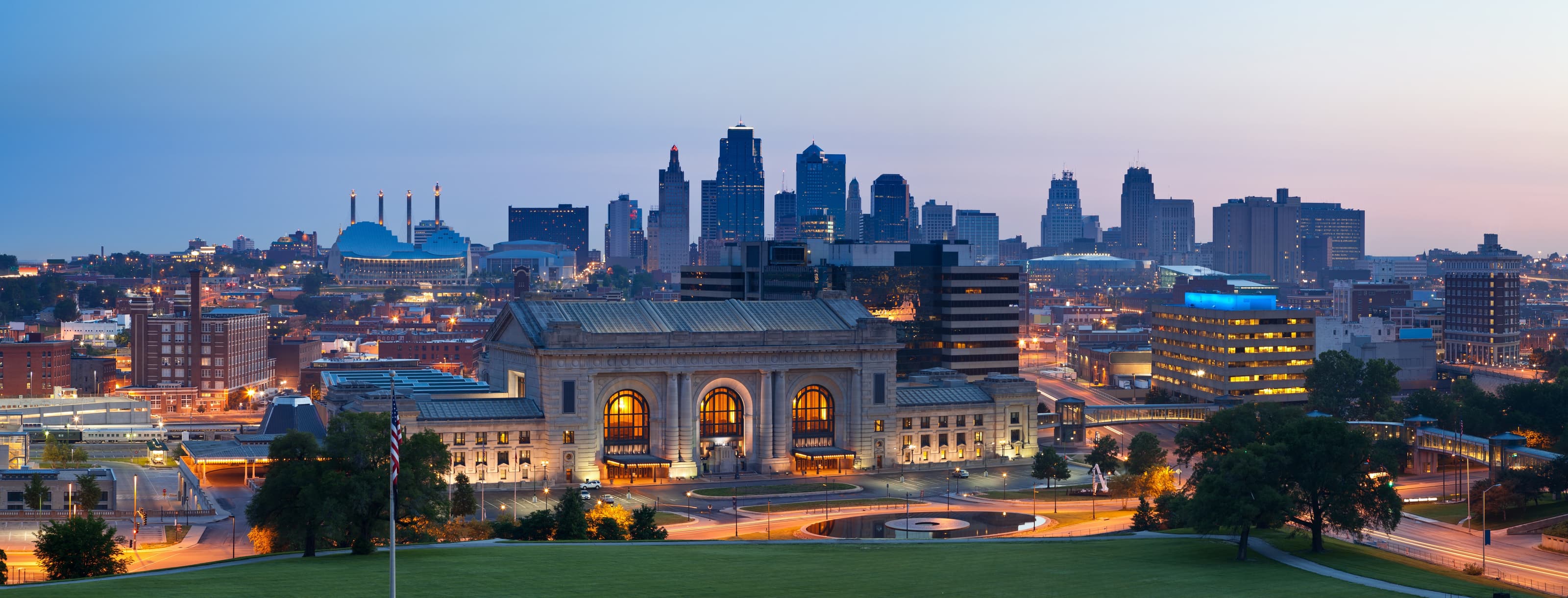 Kansas City skyline at dusk